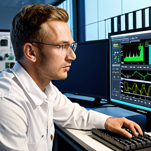 Home 15 **
* **Prompt:** A motivated electrical engineer, working in a modern, well-equipped lab, analyzing power system data on a computer. Focus on the engineer's determined expression and the advanced technology surrounding them. Incorporate subtle imagery related to renewable energy systems.
**